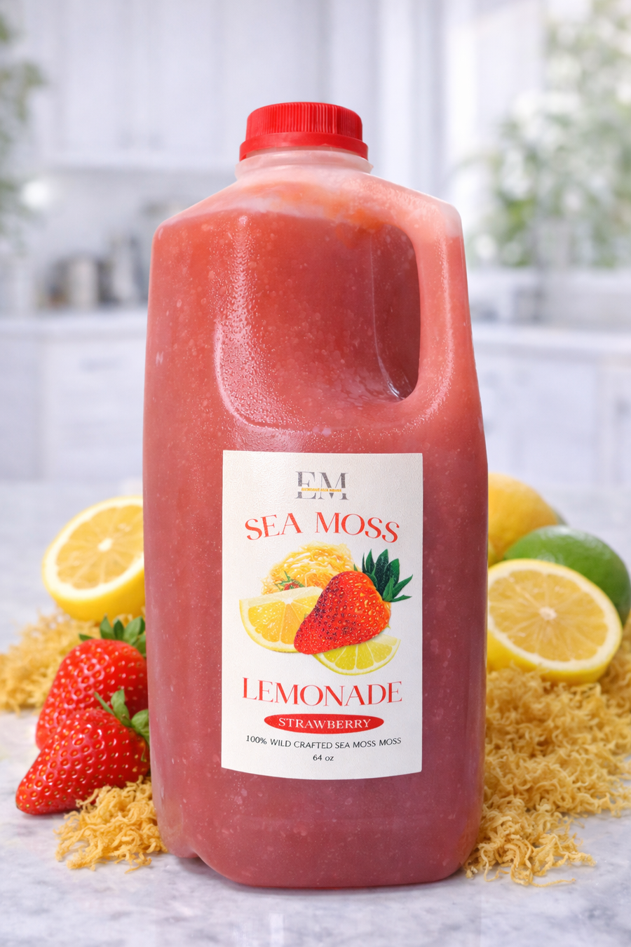STRAWBERRY SEA MOSS LEMONADE [HALF GALLON]